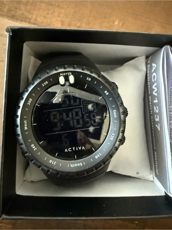 Ativa Other - Activa Men's Black Stainless Steel Quartz Sport Watch - Digital Compass